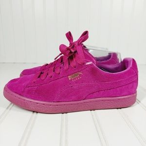 PUMA Women Suede Leather Classic Mono ICED Meadow Mauve/Team Gold Sneaker F301